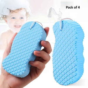 Kids Magic Bath Sponge Exfoliating Brush for Gentle Dead Skin Removal - Baby Body Scrubber & Massage Cleaning Tool  (Pack of 4)