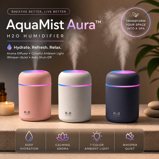 AquaMist Aura™ H2O Humidifier & Aroma Diffuser (Grey)