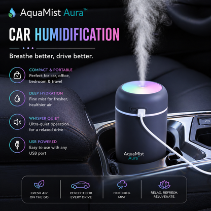 AquaMist Aura™ H2O Humidifier & Aroma Diffuser (Grey)
